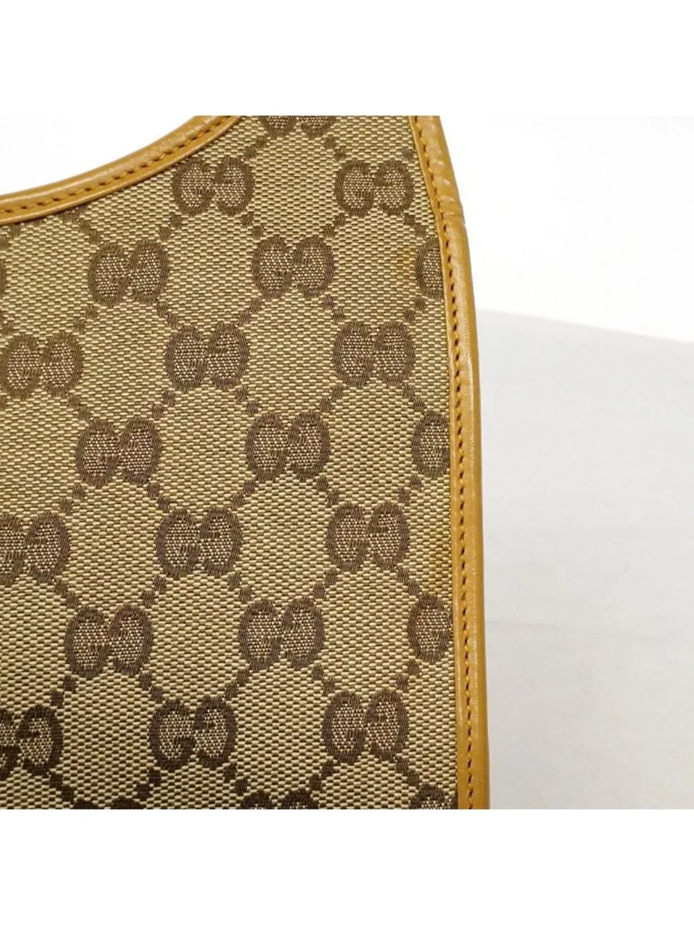 Gucci Handbag GG Canvas Jackie 002 Beige Brown Gold
